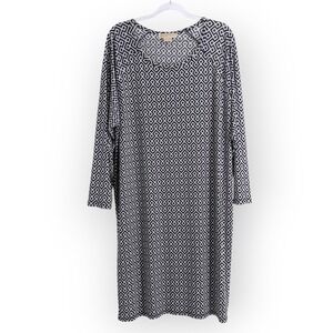 Michael‎ Kors Slinky Knit 1X Women's Shift Dress Women's Sheath Travel Geometric